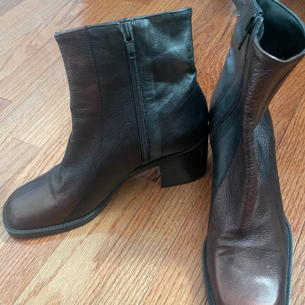 Leather Vintage Tri Color Boots